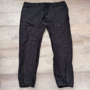 Akademiks Men's Pull-On Cargo Pants with Pockets Zipped Black Size 4XL